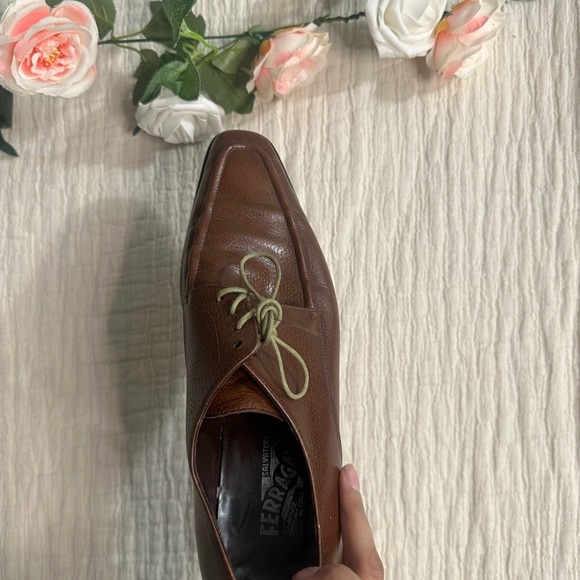Ferragamo  Brown Leather Men\'s Shoes 9.5